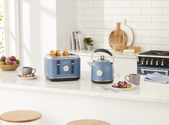 Boutique Thunder Blue Kettle and Toaster with oven