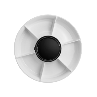 Fondue plate accessory with 6 sections